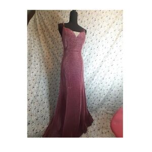 Pink V-neck Sleeveless Maxi Gown